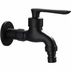 CHANCEY Robinet Exterieur Jardin Robinet Vintage Pour Eau Froide Avec Monocommande Interface (Sorties 1/2" - EntréE 1/2"), Convient Pour Le Jardin, Machine à Laver, Longueur 9 Cm,SEMAket,noir