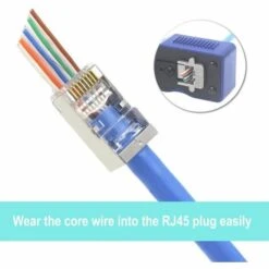 ABCRITAL Lot De 25 Connecteur Rj45 Cat6 Embout De Connecteur Blindé Nickelé Rj45 8P8C Via Une Prise Modulaire Ethernet -Promos Raccord d'arrosage Magasin 57637137 4