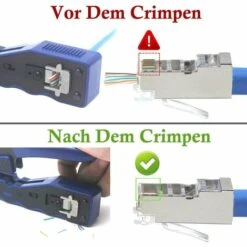 ABCRITAL Lot De 25 Connecteur Rj45 Cat6 Embout De Connecteur Blindé Nickelé Rj45 8P8C Via Une Prise Modulaire Ethernet -Promos Raccord d'arrosage Magasin 57637137 5