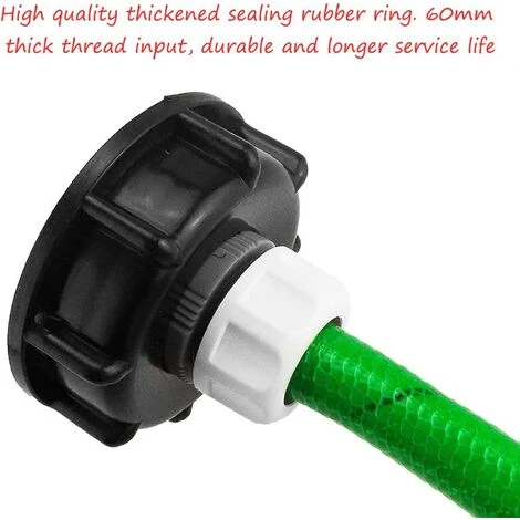 ROSIER 3PCS IBC Bouchon De Réservoir Plastique Adaptateurs En S60x6 Raccord Rapide Et Pour Réservoir D'eau 1/2 ' 3/4 ' 1 ' Connecteur Joints Filetés En Adaptateurs Pour Le Jardin De La Maison-Noir ——VEBTles 6 ROSIER 3PCS IBC Bouchon De Réservoir Plastique Adaptateurs En S60x6 Raccord Rapide Et Pour Réservoir D'eau 1/2 ' 3/4 ' 1 ' Connecteur Joints Filetés En Adaptateurs Pour Le Jardin De La Maison-Noir ——VEBTles – Image 4