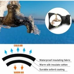 ROSIER Couvercle De Robinet Extérieur Réfléchissant Couvercle De Robinet Extérieur Noir Couvre-Robinet Extérieur De Jardin Avec Sangle D'Isolation Protecteur Isolé Veste Couvercle De Robinet (Black, 20.5*16cm) ——VEBTles -Promos Raccord d'arrosage Magasin 57764131 4