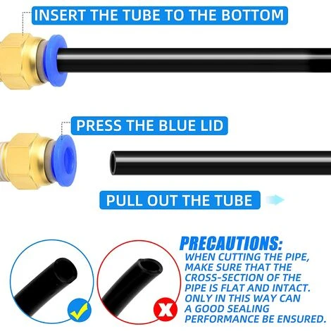 BEARSU 2 Pcs 6mm Tube OD X 1/8 BSP Mâle Droit Push To Connect Raccords (PC6-01) 5 BEARSU 2 Pcs 6mm Tube OD X 1/8 BSP Mâle Droit Push To Connect Raccords (PC6-01) – Image 3