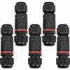 ALMI 5 Pcs Boîte De Derivation Étanche, Connecteur Électrique Éxterieur IP68, Connecteurs Boîtier Et Câble Électrique Extérieur Ø 1-13mm - Noir -Promos Raccord d'arrosage Magasin 58506133 1