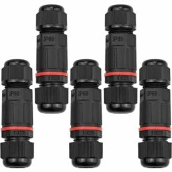 ALMI 5 Pcs Boîte De Derivation Étanche, Connecteur Électrique Éxterieur IP68, Connecteurs Boîtier Et Câble Électrique Extérieur Ø 1-13mm - Noir