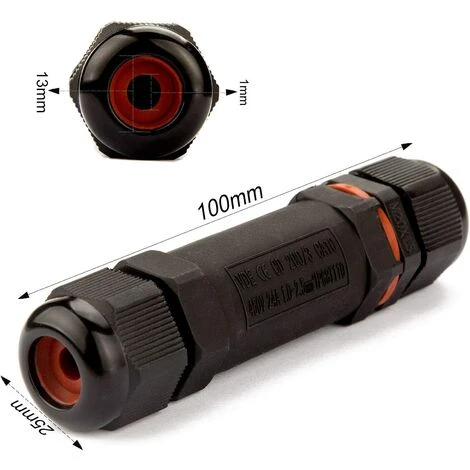 ALMI 5 Pcs Boîte De Derivation Étanche, Connecteur Électrique Éxterieur IP68, Connecteurs Boîtier Et Câble Électrique Extérieur Ø 1-13mm - Noir 4 ALMI 5 Pcs Boîte De Derivation Étanche, Connecteur Électrique Éxterieur IP68, Connecteurs Boîtier Et Câble Électrique Extérieur Ø 1-13mm - Noir – Image 2