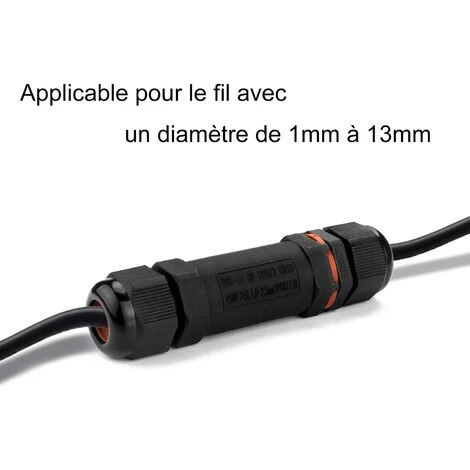 ALMI 5 Pcs Boîte De Derivation Étanche, Connecteur Électrique Éxterieur IP68, Connecteurs Boîtier Et Câble Électrique Extérieur Ø 1-13mm - Noir 5 ALMI 5 Pcs Boîte De Derivation Étanche, Connecteur Électrique Éxterieur IP68, Connecteurs Boîtier Et Câble Électrique Extérieur Ø 1-13mm - Noir – Image 3