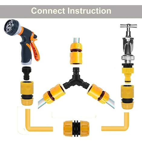 ALMI Lot De 20 Connecteur De Raccord Tuyau D'arrosage,Adaptateur Robinet Tuyau Arrosage,Séparateur De Tuyau En Y, Connecteur De Robinet Universel, Etc. 5 ALMI Lot De 20 Connecteur De Raccord Tuyau D'arrosage,Adaptateur Robinet Tuyau Arrosage,Séparateur De Tuyau En Y, Connecteur De Robinet Universel, Etc. – Image 3