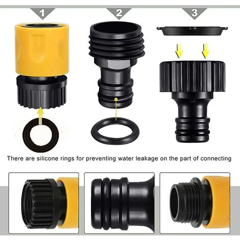 ALMI Lot De 20 Connecteur De Raccord Tuyau D'arrosage,Adaptateur Robinet Tuyau Arrosage,Séparateur De Tuyau En Y, Connecteur De Robinet Universel, Etc. 6 ALMI Lot De 20 Connecteur De Raccord Tuyau D'arrosage,Adaptateur Robinet Tuyau Arrosage,Séparateur De Tuyau En Y, Connecteur De Robinet Universel, Etc. – Image 4