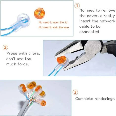 ALMI 300pcs Connecteur Etanche,Connecteurs De CâBle Remplis Des RéSines Colliers De Connexion Pour Jardin & ExtéRieur La Tondeuse à Gazon Robotique 5 ALMI 300pcs Connecteur Etanche,Connecteurs De CâBle Remplis Des RéSines Colliers De Connexion Pour Jardin & ExtéRieur La Tondeuse à Gazon Robotique – Image 3