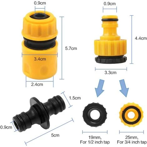 HIASDFLS Raccord D'Arrosage Connecteur De Robinet Plastique, Connecteurs Rapides Pour Tuyau D'Arrosage Jardin Tuyau Double Connecteur1/2 Et 3/4" Hose Quick Connector - 20 Pcs 4 HIASDFLS Raccord D'Arrosage Connecteur De Robinet Plastique, Connecteurs Rapides Pour Tuyau D'Arrosage Jardin Tuyau Double Connecteur1/2 Et 3/4" Hose Quick Connector - 20 Pcs – Image 2