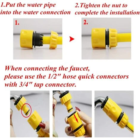 HIASDFLS Raccord D'Arrosage Connecteur De Robinet Plastique, Connecteurs Rapides Pour Tuyau D'Arrosage Jardin Tuyau Double Connecteur1/2 Et 3/4" Hose Quick Connector - 20 Pcs 7 HIASDFLS Raccord D'Arrosage Connecteur De Robinet Plastique, Connecteurs Rapides Pour Tuyau D'Arrosage Jardin Tuyau Double Connecteur1/2 Et 3/4" Hose Quick Connector - 20 Pcs – Image 5
