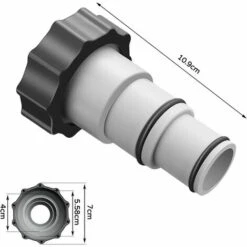 HIASDFLS Adaptateur De Tuyau Pour Pompe De Piscine, Raccord De Tuyau Diamètre 32/38 Mm, Avec Joint, Adaptateur En Plastique Pièce De Rechange Pour Piscine 9 HIASDFLS Adaptateur De Tuyau Pour Pompe De Piscine, Raccord De Tuyau Diamètre 32/38 Mm, Avec Joint, Adaptateur En Plastique Pièce De Rechange Pour Piscine -Promos Raccord d'arrosage Magasin 58677837 3