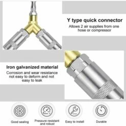 ALMI Raccord Rapide Pneumatique Connecteur Raccord 3 Voies Air Comprimé Raccord Rapide Pneumatique 1/4" Y Pièce Raccord Rapide Compresseur Pneumatique Pour Tuyau D'air De Compresseur, 13 * 12cm -Promos Raccord d'arrosage Magasin 58760862 3