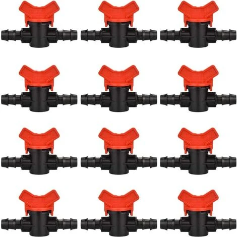 TINOR 12 PCS Robinet De Jardin Pour Tuyau, Tuyau Vanne D'irrigation 16 * 16mm Robinet D'arrêt Raccord En Plastique Pour Le Contrôle Extérieur De La Vanne D'eau De Jardin (Noir + Rouge) 3 TINOR 12 PCS Robinet De Jardin Pour Tuyau, Tuyau Vanne D'irrigation 16 * 16mm Robinet D'arrêt Raccord En Plastique Pour Le Contrôle Extérieur De La Vanne D'eau De Jardin (Noir + Rouge)