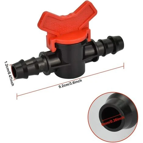 TINOR 12 PCS Robinet De Jardin Pour Tuyau, Tuyau Vanne D'irrigation 16 * 16mm Robinet D'arrêt Raccord En Plastique Pour Le Contrôle Extérieur De La Vanne D'eau De Jardin (Noir + Rouge) 4 TINOR 12 PCS Robinet De Jardin Pour Tuyau, Tuyau Vanne D'irrigation 16 * 16mm Robinet D'arrêt Raccord En Plastique Pour Le Contrôle Extérieur De La Vanne D'eau De Jardin (Noir + Rouge) – Image 2