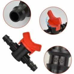 TINOR 12 PCS Robinet De Jardin Pour Tuyau, Tuyau Vanne D'irrigation 16 * 16mm Robinet D'arrêt Raccord En Plastique Pour Le Contrôle Extérieur De La Vanne D'eau De Jardin (Noir + Rouge) 9 TINOR 12 PCS Robinet De Jardin Pour Tuyau, Tuyau Vanne D'irrigation 16 * 16mm Robinet D'arrêt Raccord En Plastique Pour Le Contrôle Extérieur De La Vanne D'eau De Jardin (Noir + Rouge) -Promos Raccord d'arrosage Magasin 59146153 3