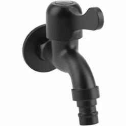 LTS FAFA Robinet Mural Noir En Acier Inoxydable 304, Robinet De Jardin Salle De Bain Extérieur -Promos Raccord d'arrosage Magasin 59153984 5