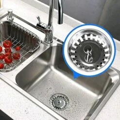 EINEMGELD Filtre évier Cuisine, Bouchon D Evier, Couvercle De Filtre évier Cuisine, Filtre à évier En Acier Inoxydable, Bouchon Evier Inox, Diamètre De 80 Mm -Promos Raccord d'arrosage Magasin 59434185 3