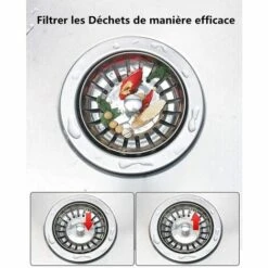 EINEMGELD Filtre évier Cuisine, Bouchon D Evier, Couvercle De Filtre évier Cuisine, Filtre à évier En Acier Inoxydable, Bouchon Evier Inox, Diamètre De 80 Mm -Promos Raccord d'arrosage Magasin 59434185 4