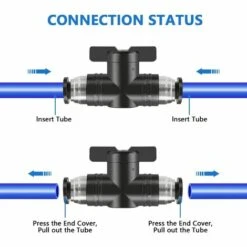 TRIOMPHE 5 Pièces Connecteur Pneumatique Boisseau Sphérique Pneumatique Vanne Manuelle Pneumatique Peut Contrôler L'ouverture Et La Fermeture Du Fluide Adaptateur De Raccords Rapides Interrupteur (6mm)T-Audace -Promos Raccord d'arrosage Magasin 59449741 3