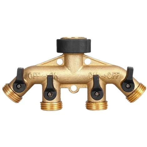 ILOVEMILAN Distributeur D'eau à 4 Voies En Laiton. Robinet Séparateur De Tuyau D'arrosage 7 ILOVEMILAN Distributeur D'eau à 4 Voies En Laiton. Robinet Séparateur De Tuyau D'arrosage – Image 5