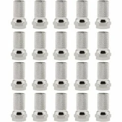 ROSIER 20pcs Connecteur De Prise De Type F Adaptateur à VisserVis Nickelé Pour Câble Coaxial D'antenne De Télévision Par Satellite 75-5——VEBTles