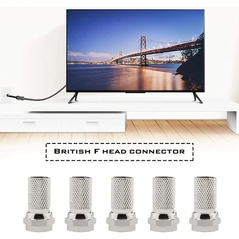 ROSIER 20pcs Connecteur De Prise De Type F Adaptateur à VisserVis Nickelé Pour Câble Coaxial D'antenne De Télévision Par Satellite 75-5——VEBTles 5 ROSIER 20pcs Connecteur De Prise De Type F Adaptateur à VisserVis Nickelé Pour Câble Coaxial D'antenne De Télévision Par Satellite 75-5——VEBTles – Image 3