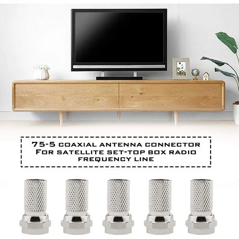 ROSIER 20pcs Connecteur De Prise De Type F Adaptateur à VisserVis Nickelé Pour Câble Coaxial D'antenne De Télévision Par Satellite 75-5——VEBTles 6 ROSIER 20pcs Connecteur De Prise De Type F Adaptateur à VisserVis Nickelé Pour Câble Coaxial D'antenne De Télévision Par Satellite 75-5——VEBTles – Image 4