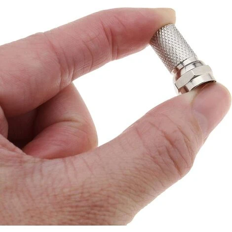 ROSIER 20pcs Connecteur De Prise De Type F Adaptateur à VisserVis Nickelé Pour Câble Coaxial D'antenne De Télévision Par Satellite 75-5——VEBTles 7 ROSIER 20pcs Connecteur De Prise De Type F Adaptateur à VisserVis Nickelé Pour Câble Coaxial D'antenne De Télévision Par Satellite 75-5——VEBTles – Image 5