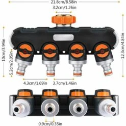 DENUOTOP Pièces Et Raccords Arrosage Distributeur 4 Voies, Repartiteur Arrosage De Tuyau, Débit D'eau Réglable Et Verrouillable, Distributeur Pour L'irrigation Du Jardin (Fil Européen 3/4) -Promos Raccord d'arrosage Magasin 60006983 3