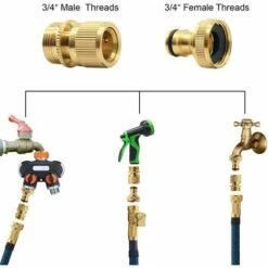 GrooFoo Tuyau D'arrosage Raccord Rapide Extensible Tuyau D'arrosage Male A Femelle Adaptateur Connecteur Pour Robinet Et Jet (2SETS) 9 GrooFoo Tuyau D'arrosage Raccord Rapide Extensible Tuyau D'arrosage Male A Femelle Adaptateur Connecteur Pour Robinet Et Jet (2SETS) -Promos Raccord d'arrosage Magasin 60170946 3