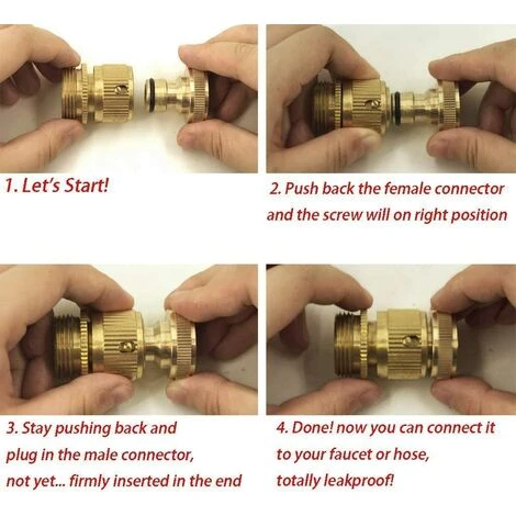GrooFoo Tuyau D'arrosage Raccord Rapide Extensible Tuyau D'arrosage Male A Femelle Adaptateur Connecteur Pour Robinet Et Jet (2SETS) 6 GrooFoo Tuyau D'arrosage Raccord Rapide Extensible Tuyau D'arrosage Male A Femelle Adaptateur Connecteur Pour Robinet Et Jet (2SETS) – Image 4