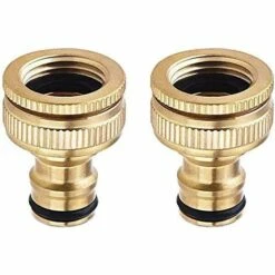 PERLE RARE 2 Pièces Connecteur De Robinet En Laiton Jardin, Accessoires De Connecteur De Tuyau D'Arrosage Connecteur De Tuyau D'Eau 3/4 Pouce