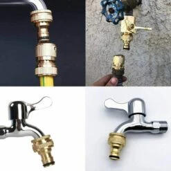 PERLE RARE 2 Pièces Connecteur De Robinet En Laiton Jardin, Accessoires De Connecteur De Tuyau D'Arrosage Connecteur De Tuyau D'Eau 3/4 Pouce -Promos Raccord d'arrosage Magasin 60256850 3