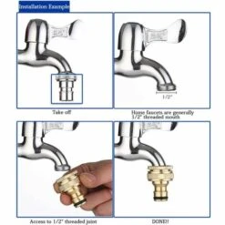 PERLE RARE 2 Pièces Connecteur De Robinet En Laiton Jardin, Accessoires De Connecteur De Tuyau D'Arrosage Connecteur De Tuyau D'Eau 3/4 Pouce -Promos Raccord d'arrosage Magasin 60256850 5