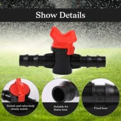 AOUGO 10 PCS Robinet De Jardin Pour Tuyau, Tuyau Vanne D'irrigation Raccord Tuyau 16mm Robinet D'arrêt Raccord En Plastique Pour Le Contrôle Extérieur De La Vanne D'eau De Jardin -Promos Raccord d'arrosage Magasin 60281811 3