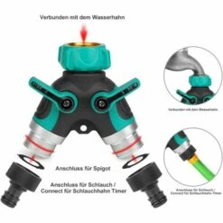 AOUGO Distributeur à 2 Voies Séparateur De Tuyau Y-Distributeur 3/4” Raccord Tuyau D'arrosage Avec 2 Sorties Vannes 26,5 Mm Débit D'eau Réglable Et Verrouillable 2 Connecteurs Et 4 Rondelles 10 AOUGO Distributeur à 2 Voies Séparateur De Tuyau Y-Distributeur 3/4” Raccord Tuyau D'arrosage Avec 2 Sorties Vannes 26,5 Mm Débit D'eau Réglable Et Verrouillable 2 Connecteurs Et 4 Rondelles -Promos Raccord d'arrosage Magasin 60281916 4