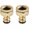 AOUGO 2 Pièces Connecteur De Robinet En Laiton Jardin, Accessoires De Connecteur De Tuyau D'Arrosage Connecteur De Tuyau D'Eau 3/4 Pouce, Adapté Au Robinet De Tuyau D'Arrosage, Arroseur De Pelouse