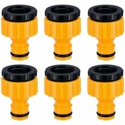 DENUOTOP Plastique 3/4 '' And 1/2 '' BSP 2in1 Nez De Robinet D'arrosage à Visser Débit Tap Connector Threaded Faucet Adapter 6 Pack