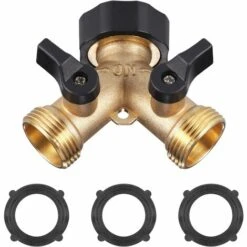 JOORRT Robinet Double Machine A Lave, Répartiteur De Robinet De Jardin En Laiton, Raccord En Y, 3/4 Pouces Pour Connexion De 2 Appareils