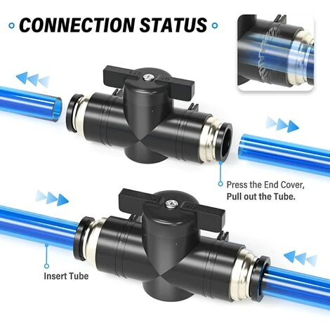 FR-LIFE BR-Vie 5 Pièces 6mm OD Vanne à Boisseau Sphérique Pneumatique, Raccords De Vanne De Commande à Pousser (connecteurs BUC6) 6 FR-LIFE BR-Vie 5 Pièces 6mm OD Vanne à Boisseau Sphérique Pneumatique, Raccords De Vanne De Commande à Pousser (connecteurs BUC6) – Image 4