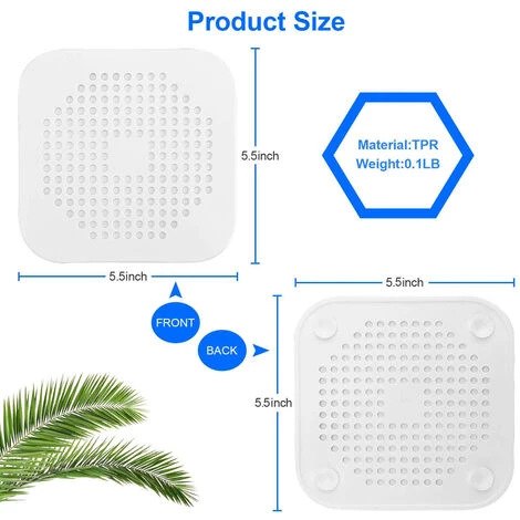 TANCYCO Attrape-drain De Cheveux, Couvercle De Vidange Carré Pour Bouchon De Douche En Silicone Avec Ventouse, Costume Facile à Installer Pour Salle De Bain, Baignoire, Cuisine Lot De 4 (gris) 4 TANCYCO Attrape-drain De Cheveux, Couvercle De Vidange Carré Pour Bouchon De Douche En Silicone Avec Ventouse, Costume Facile à Installer Pour Salle De Bain, Baignoire, Cuisine Lot De 4 (gris) – Image 2