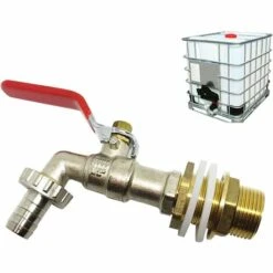 QERSTA Robinet Cuve 1000L,Robinet Recuperateur Eau De Pluie Adaptateur De Cuve 1/2" (13 Mm) Robinet,Adaptateur De Réservoir (1PCS)