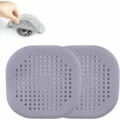 ILOVEMILAN Lot De 2 Attrape-cheveux, Couvercle D'évacuation Des Cheveux Pour Douche En Silicone Avec 4 Ventouses Facile à Installer Pour Salle De Bain, Baignoire, Cuisine (gris)