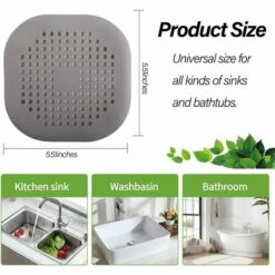 ILOVEMILAN Lot De 2 Attrape-cheveux, Couvercle D'évacuation Des Cheveux Pour Douche En Silicone Avec 4 Ventouses Facile à Installer Pour Salle De Bain, Baignoire, Cuisine (gris) -Promos Raccord d'arrosage Magasin 61071857 4