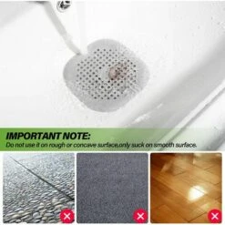 ILOVEMILAN Lot De 2 Attrape-cheveux, Couvercle D'évacuation Des Cheveux Pour Douche En Silicone Avec 4 Ventouses Facile à Installer Pour Salle De Bain, Baignoire, Cuisine (gris) -Promos Raccord d'arrosage Magasin 61071857 5