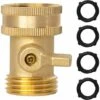 RHAFAYRE Vanne D'arrét De Tuyau D'arrosage En Laiton, Vanne D'arrét De Tuyau D'arrosage En Laiton Massif 3/4" Avec 4 Rondelles En Caoutchouc Supplémentaires