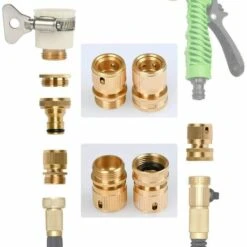 ABCRITAL 4Pcs Adaptateurs Filetés, Laiton Connect Valve Y Extrémité Du Tuyau Raccordements Du Tuyau Pour Tubes Adaptateur Universel Accessoires Adaptateur Connecteurs -Promos Raccord d'arrosage Magasin 61174010 3
