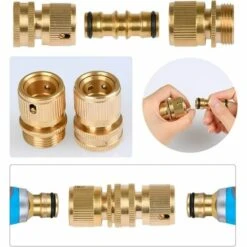 ABCRITAL 4Pcs Adaptateurs Filetés, Laiton Connect Valve Y Extrémité Du Tuyau Raccordements Du Tuyau Pour Tubes Adaptateur Universel Accessoires Adaptateur Connecteurs -Promos Raccord d'arrosage Magasin 61174010 4