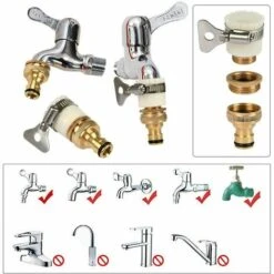 ABCRITAL 4Pcs Adaptateurs Filetés, Laiton Connect Valve Y Extrémité Du Tuyau Raccordements Du Tuyau Pour Tubes Adaptateur Universel Accessoires Adaptateur Connecteurs -Promos Raccord d'arrosage Magasin 61174010 5